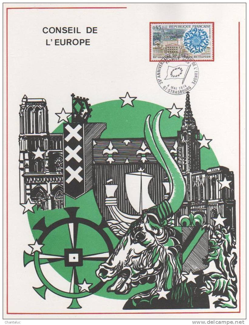 EPREUVE 1er JOUR Tiré A 70 Exemplaires CONSEIL DE L EUROPE 1974 - Blocs Souvenir