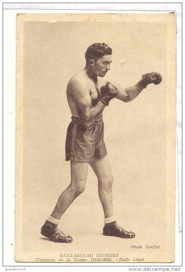 11357 Baillargeau Georges . Champion De La Vienne 1938-1939 . Poids Léger . Photo Greffet - Boxsport