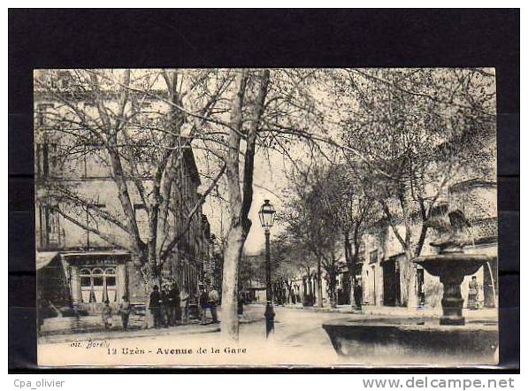 30 UZES Avenue De La Gare, Animée, Café Larnac, Ed Borrelly 12, 190? - Uzès