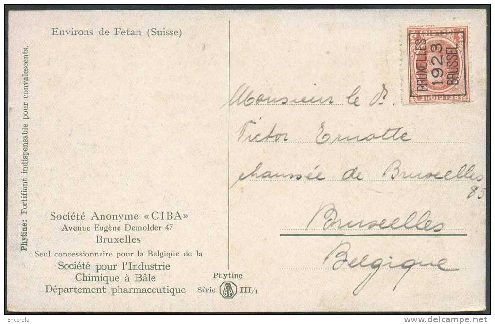 3 C. Brun-rouge HOUYOUX Surcharge Typo BRUXELLE 1923 BRUSSEL S/C.V. - TB - 3590 - Typos 1922-31 (Houyoux)