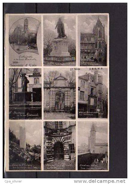 30 UZES Multivue, Souvenir, Cathédrale, Statue, Fontaine, Tour, Etc..., Carte Email, Ed JBENP 2020, 1906, Verticale - Uzès