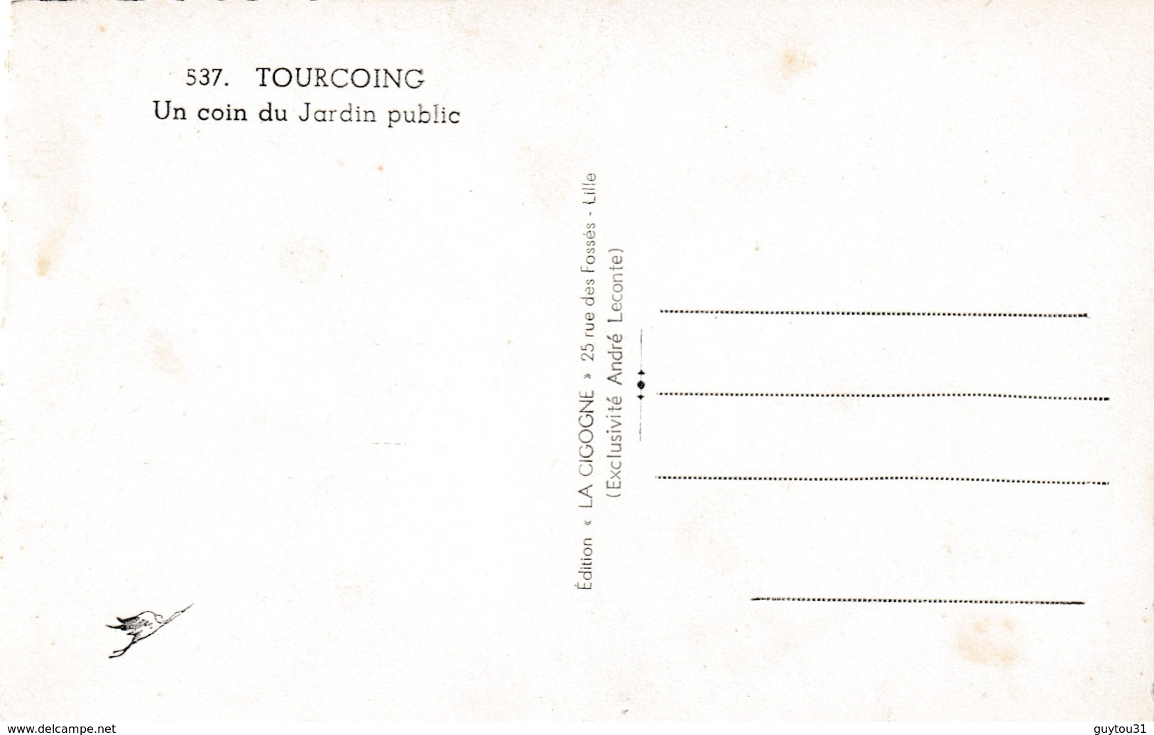 59 Nord : Tourcoing Un Coin Du Jardin Public - Tourcoing