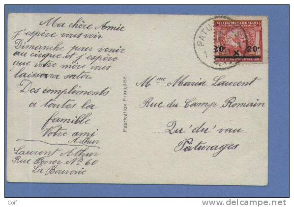 185 "OLYMPIADE ANVERS 1920" Op Kaart Met Stempel PATURAGES 1 - Sommer 1920: Antwerpen