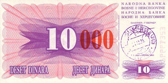 BOSNIE HERZEGOVINE   10 000 Dinara   Daté Du 24-12-1993   Pick 53d   ***** BILLET  NEUF ***** - Bosnien-Herzegowina