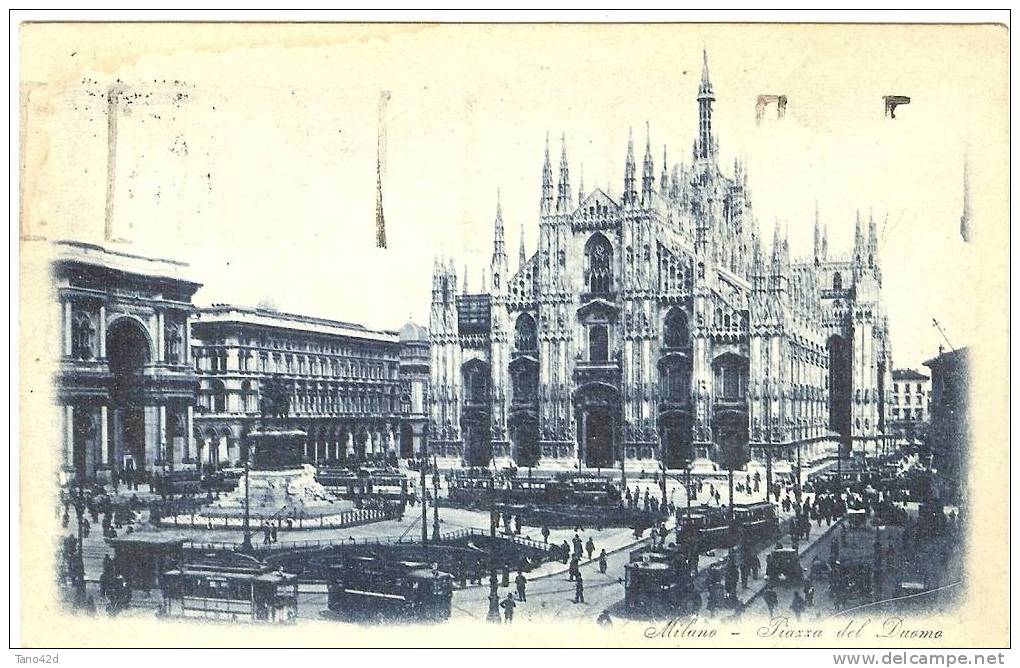 REF LPU4 - CPA ITALIE MILANO PIAZZA DEL DUOMO OBLITERATION "VOTATE LA LISTA NAZIONALE" MARS 1924 - Labor Unions