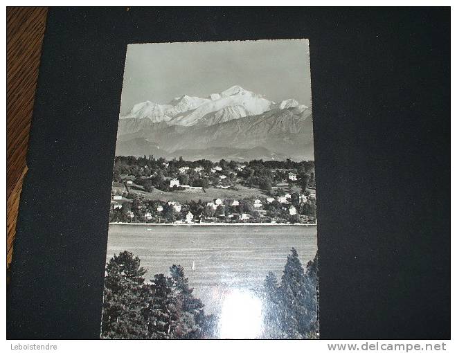 CPSM DENTELURE -PETIT FORMAT 14CMX 9CM GENEVE-7826 LE MONT-BLANC ET LE COTEAU DE COLOGNY - Cologny