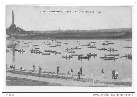 94 / FL/ ALFORTVILLE - PLAGE, Les Pêcheurs Au Barrage, N° 206, ANIMEE - Alfortville