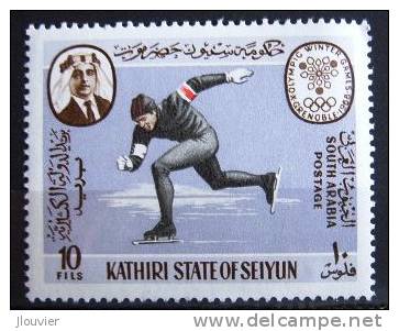 Timbre Neuf : Jeux Olympiques D'hiver - Grenoble 1968. Patinage De Vitesse. Kathiri State Of Seiyun. Michel N° 134A. - Winter 1968: Grenoble