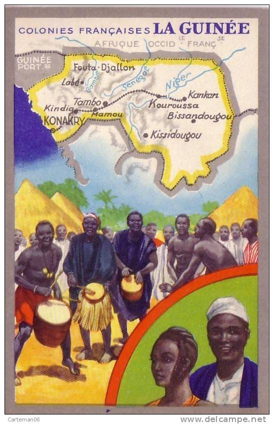 Guinée - Colonies Françaises - Carte Géographique - Guinea