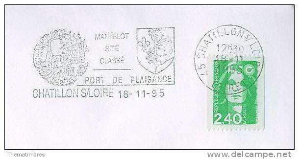 SD0672 Mantelot Site Classe Port De Plaisance Blason Flamme Chatillon S Loire 1995 - Enveloppes