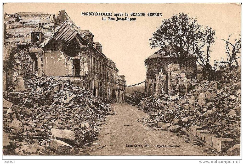 Cpa, Montdidier (Somme) Après La Grande Guerre, La Rue Jean-Dupuy - Montdidier