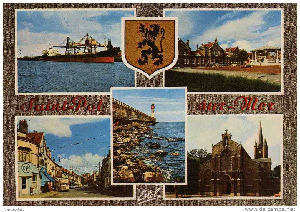 CPSM.  SOUVENIR DE SAINT POL SUR MER. DATEE 1971. DENTELLEE. - Saint Pol Sur Mer
