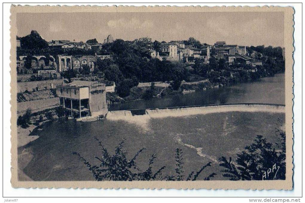 CPA     81       RABASTENS      LE BARRAGE ET LES RIVES DU TARN      1963 - Rabastens