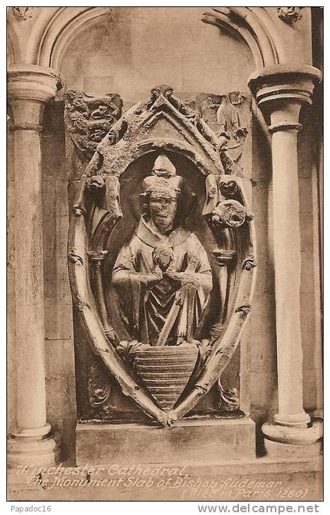 GB - Ha - Winchester Cathedral, The Monument Slab Of Bishop Audemar (died In Paris 1260) - Ed. F. Frith & Co N° 74236 - Winchester