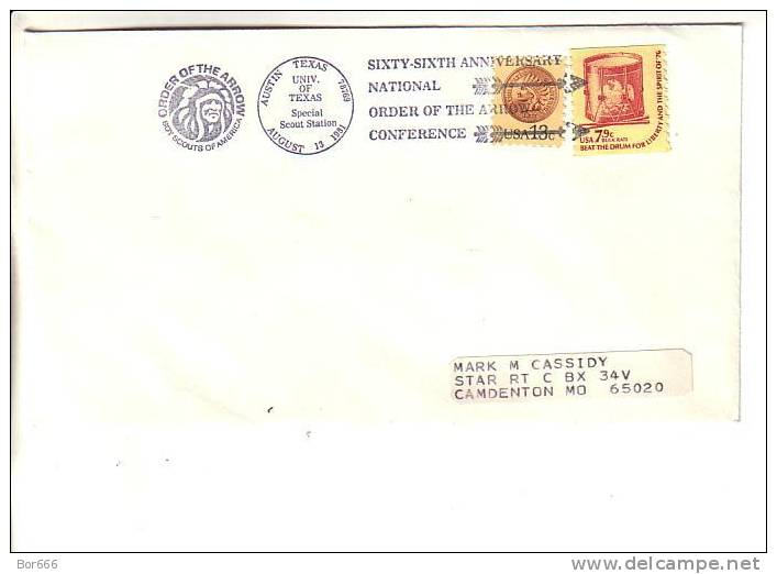 USA Special Cancel Cover  1981 - 66th Anniversary National Order Of The Arrow Conference / Scouting - Austin - Omslagen Van Evenementen