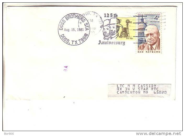 USA Special Cancel Cover  1981 - 125th Anniversary Doss Brothers - Doss - Omslagen Van Evenementen