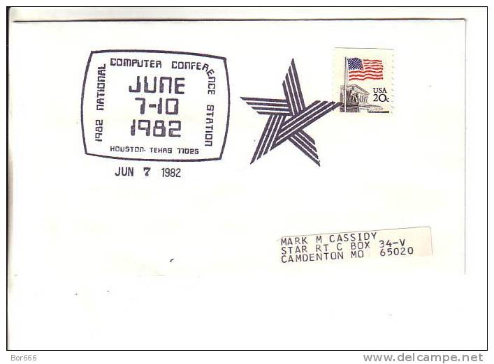 USA Special Cancel Cover 1982 - National Computer Conference - Houston - Omslagen Van Evenementen