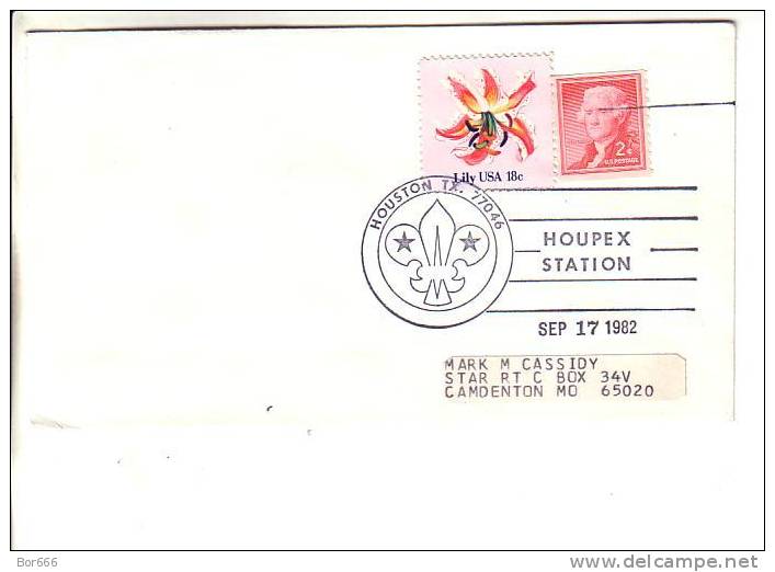 USA Special Cancel Cover 1982 - Houpex Station / Scouting - Houston - Omslagen Van Evenementen