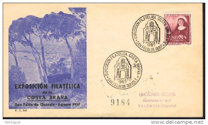 Espagne  Espana 1957  Matasello Exposicion Filatelica  San Feliu De Guixols - Franking Machines (EMA)