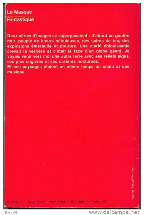 LE MASQUE- FANTASTIQUE ROUGE  N° 13 " D´OR ET DE NUIT "  CHARLES-HENNEBERG - Le Masque Fantastique