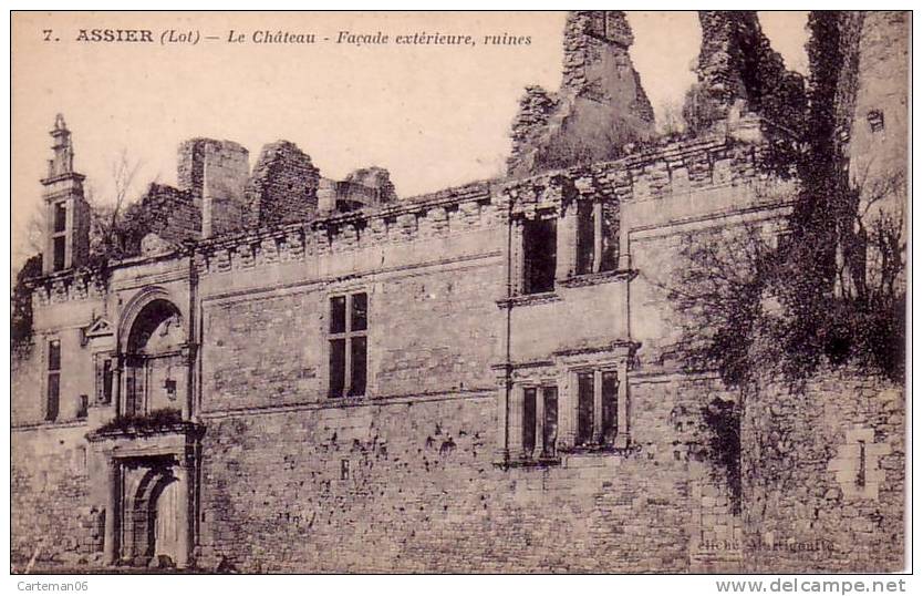 46 - Assier - Le Château - Façade Extérieur, Ruines - Assier