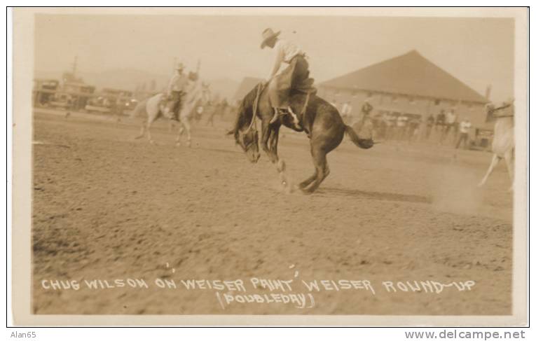 Weiser ID Round-up Rodeo, Bucking Bronco Real Photo Vintage Postcard - Autres & Non Classés