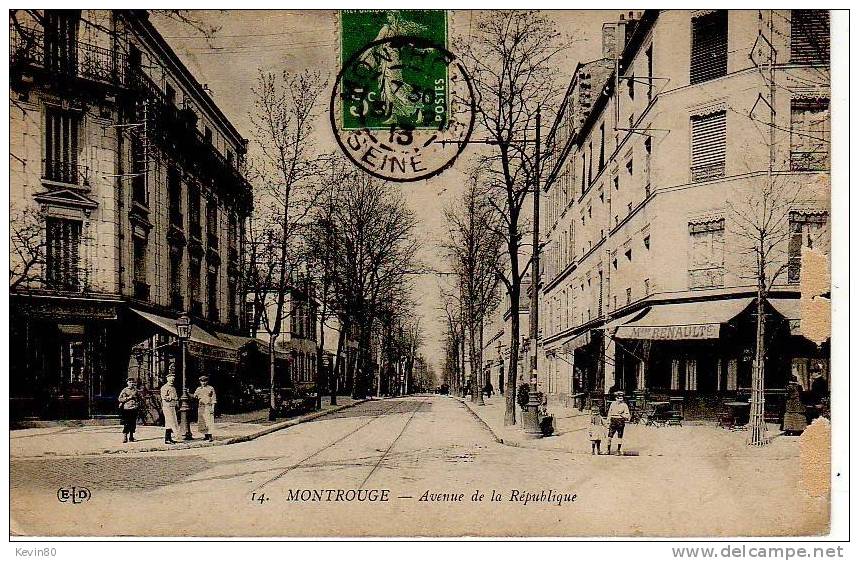 92 MONTROUGE Avenue De La République Cpa Animée - Montrouge