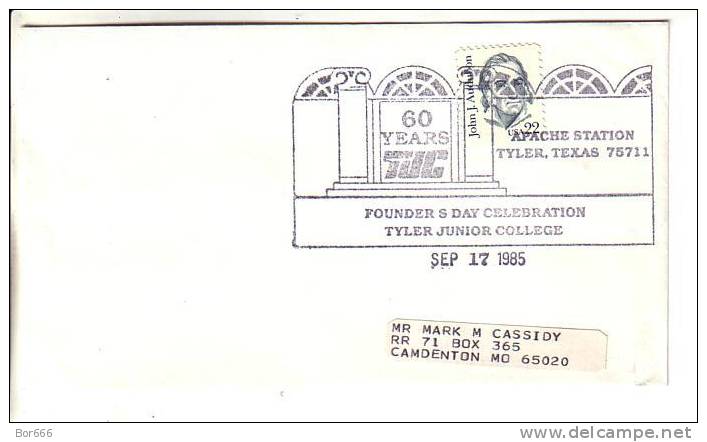 USA Special Cancel Cover 1985 - TUC 60 Years - Tyler - Omslagen Van Evenementen