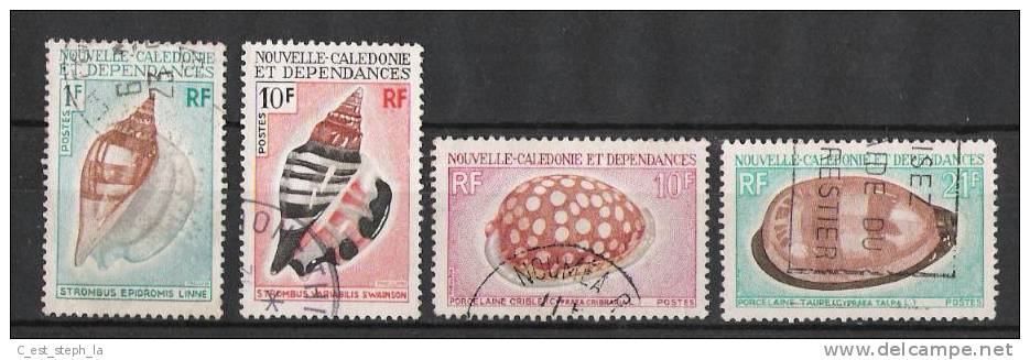 NOUVELLE CALEDONIE 1970-71 Coquillages (o) N°368/371 (4v) - Muscheln