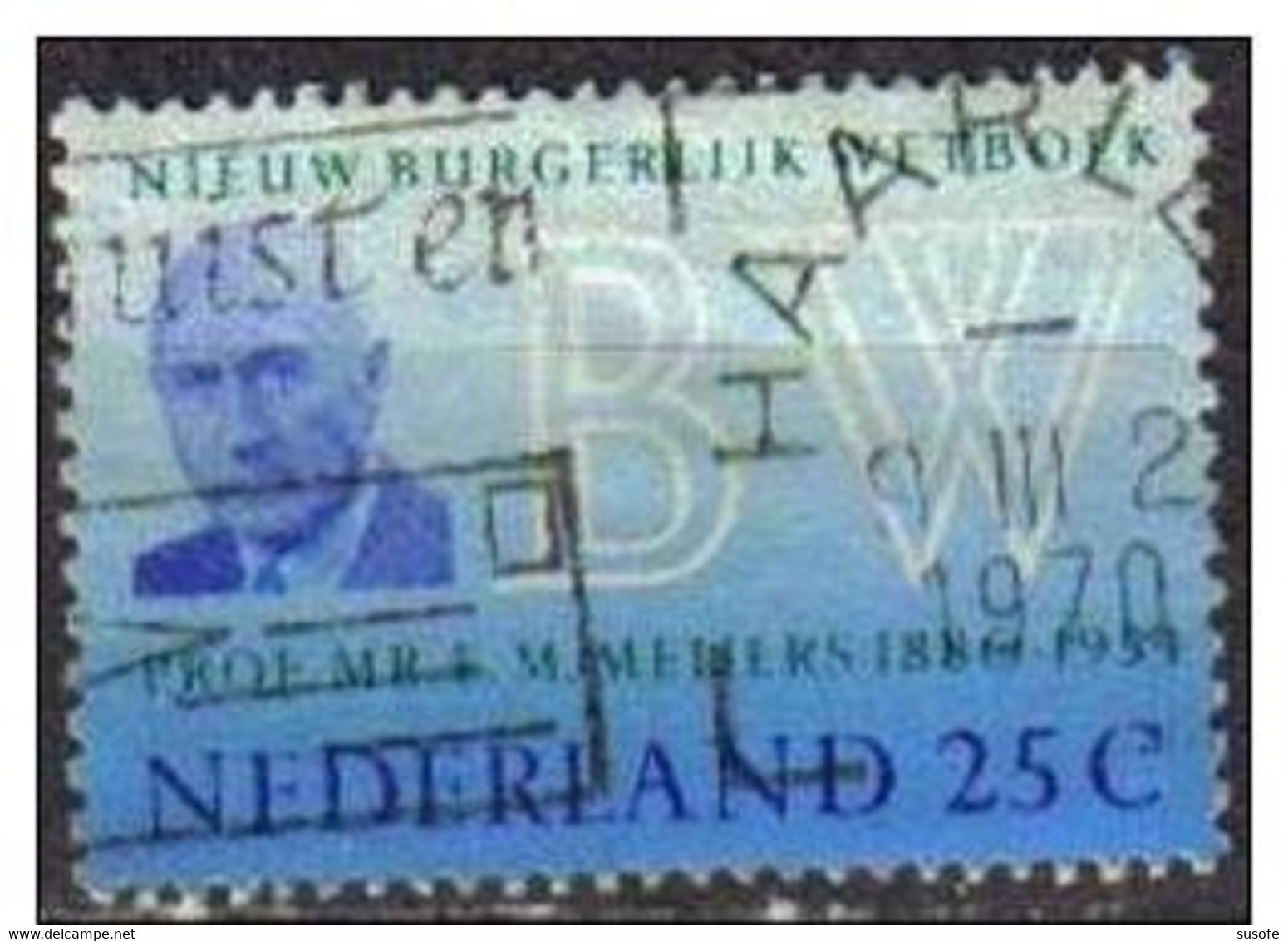 Holanda 1970 Scott 480 Sello º Personajes Eduard Maurits Meijers Michel 934 Yvert 906 Nederland Stamps Timbre Pays-Bas - Used Stamps