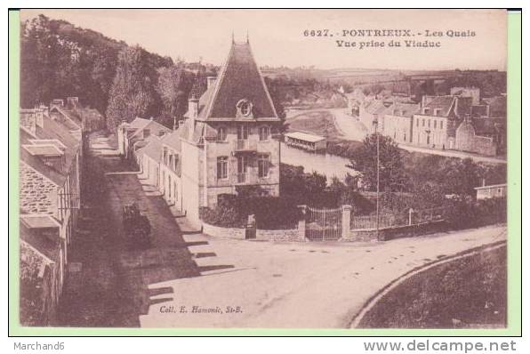 COTE D ARMOR.PONTRIEUX.LES QUAIS VUE PRISE DU VIADUC - Pontrieux