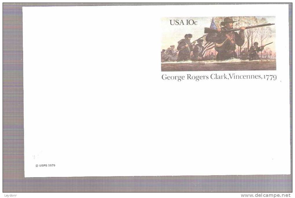 Postal Card - George Rogers Clark, Vincennes - Scott # UX78 - 1961-80