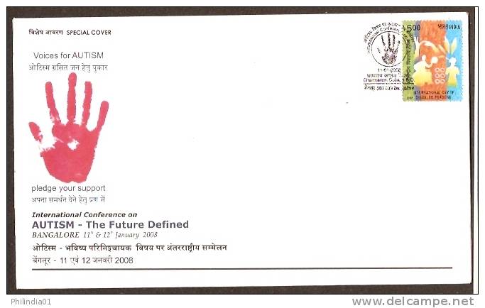 India 2007 Autism - The Future Defined Handicap Disabled Braile Special Cover # 9274 - Handicap