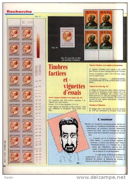 Le Monde Des Philatélistes N°423 Octobre 1988 L´Automobile Française à L´étranger 104 Pages TBE - Französisch (ab 1941)