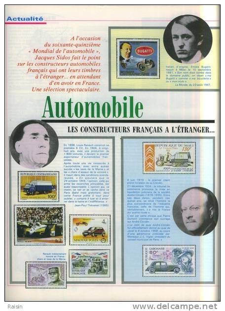 Le Monde Des Philatélistes N°423 Octobre 1988 L´Automobile Française à L´étranger 104 Pages TBE - Französisch (ab 1941)
