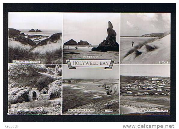 6 View Real Photo Multiview Postcard Holywell Near Newquay Cornwall - Ref 219 - Newquay