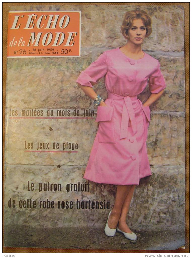 Magazine "L'Echo De La Mode" Avec 1 Page De Tintin 1959 Kuifje - Tintin