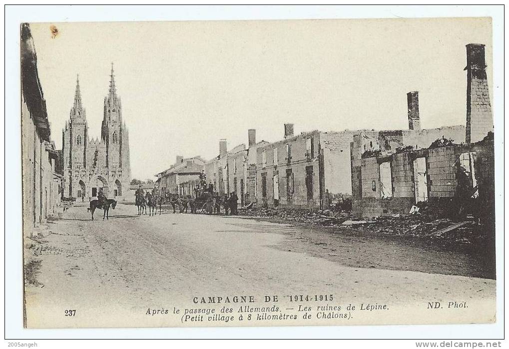 51 Dép.- Campagne De 1914-1915 - Après Le Passage Des Allemands.- Les Ruines De - L'Epine