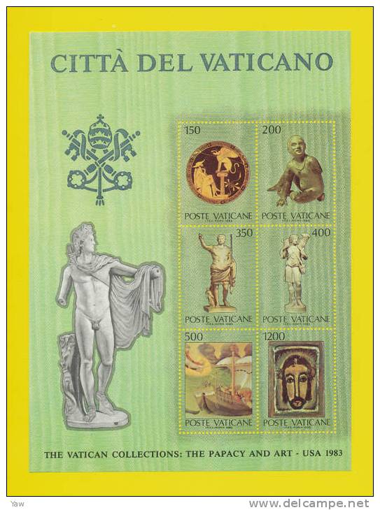 VATICANO 1983  COLLEZIONE VATICANA D´ARTE NEGLI U.S.A. 3° SERIE. YT BF 7  MNH** - Museos