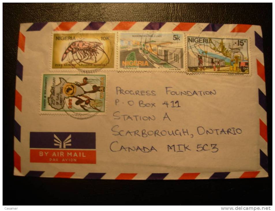 Air Mail Cover To Ontario Canada 4 Stamps - Nigeria (1961-...)