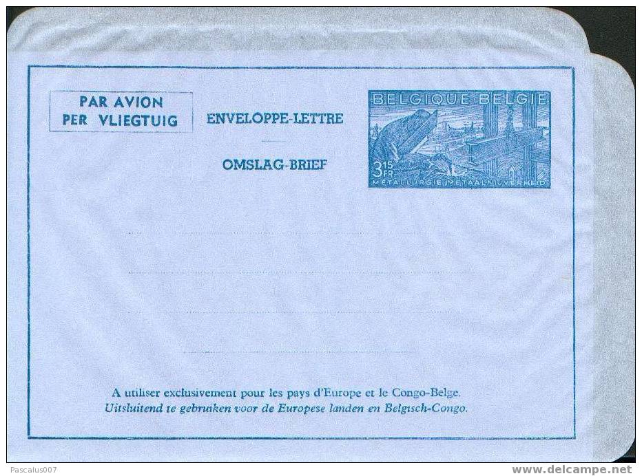 P146-1 - Entier Postal - Enveloppe Lettre Par Avion - Aérogramme 1 - Timbre 3.15 Fr Bleu Métalurgie Sur Papier Bleu - De - Aerogrammi