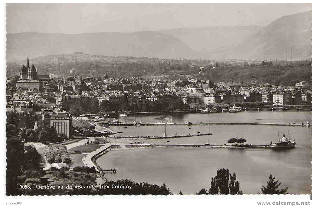 SUISSE - GENEVE - CPA - N°7053 - Genève, Genève Vu De "Beau-Cèdre" Cologny - Cologny