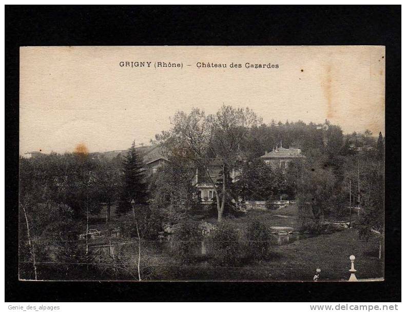 69 GRIGNY, Château Des Cazardes, Vue Générale, , CPA écrite, Un Peu De Rouille, Voir Scan, Sinon Bon état - Grigny