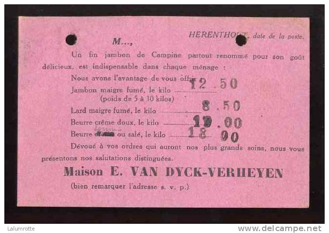 LetDoc. 480. Allégories Cérès 10c N°337 Carte Réponse De La Maison Ernest Van Dyck-Verheyen à Herenthout ( Anvers) - Cartas & Documentos