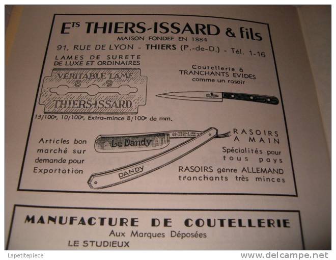 (MAG) Thiers, Ses Industries Ses Curiosités Son Histoire. ALEXANDRE BIGAY 1953. - Auvergne