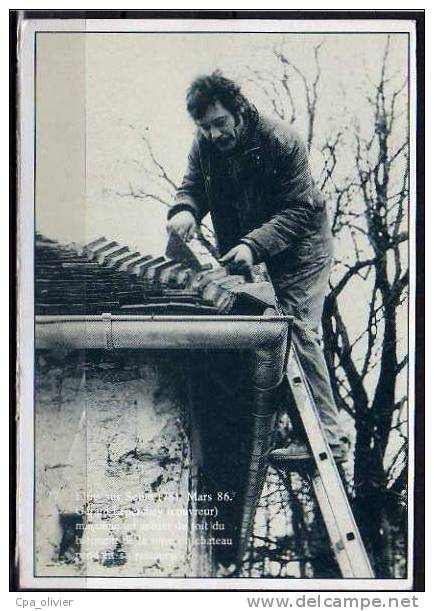 78 FLINS SUR SEINE Chateau, Restauration, Gérard Leperchey Refait Le Toit De La Serre, Artisan, Métier, CPSM 10x15, 199? - Flins Sur Seine