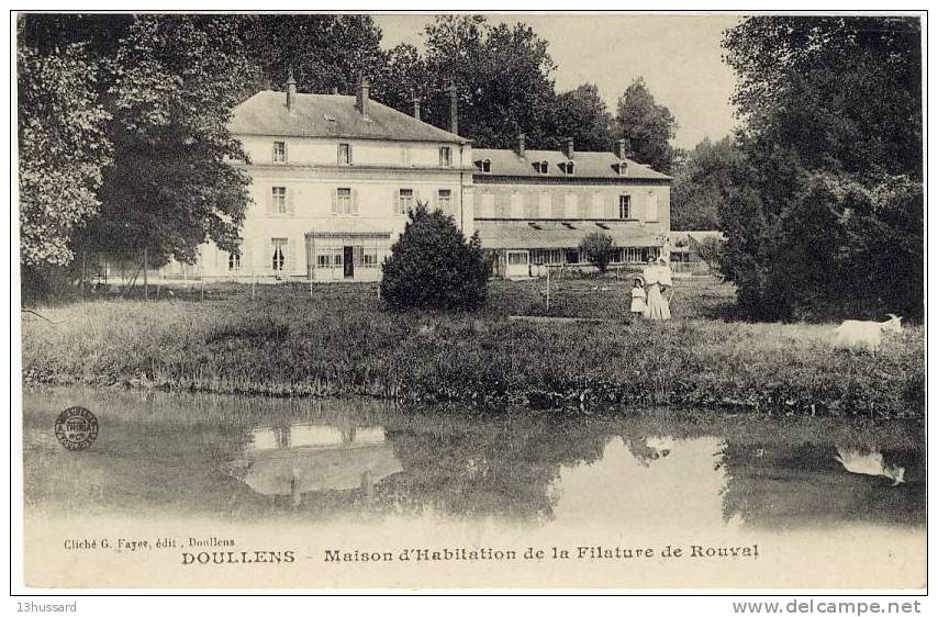 Carte Postale Ancienne Doullens - Maison D'Habitation De La Filature De Rouval - Doullens