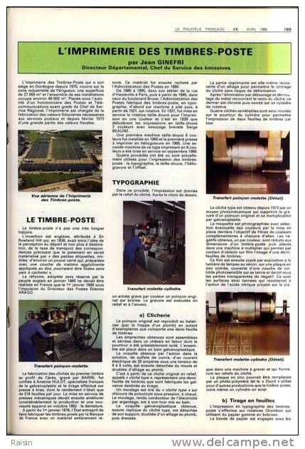 La Philatélie Française N°406 30 Avril 1988 Organe Officiel  TBE - Französisch (ab 1941)