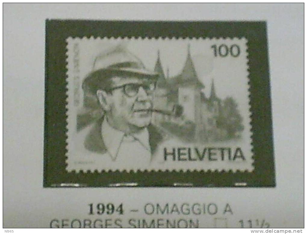 SVIZZERA ( SUISSE - SWITZERLAND ) ANNO 1994 OMAGGIO A SIMENON  ** MNH - Nuevos