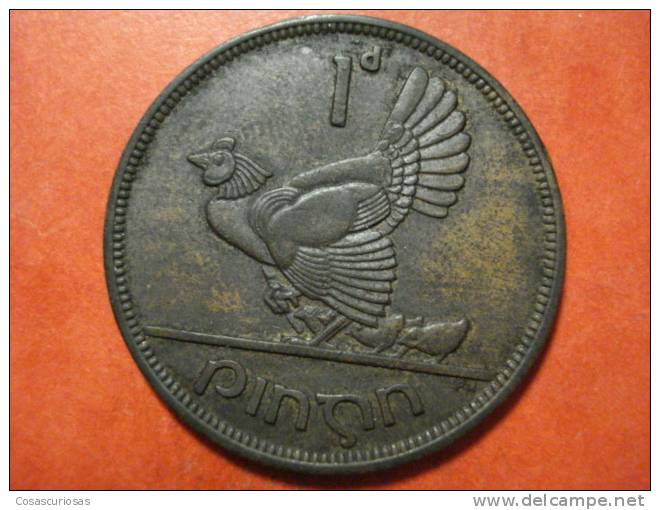 3639 EIRE IRELAND IRLANDA  ONE PENNY  GALLINA POULE ANIMAL       AÑO / YEAR  1943    XF+ - Irlande